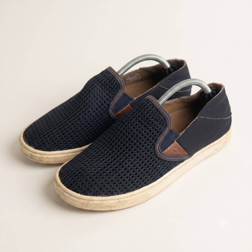 Olukai Womens 8 Coastal Preppy Minimalist Pehuea Mesh Drop-In Slip On Shoes